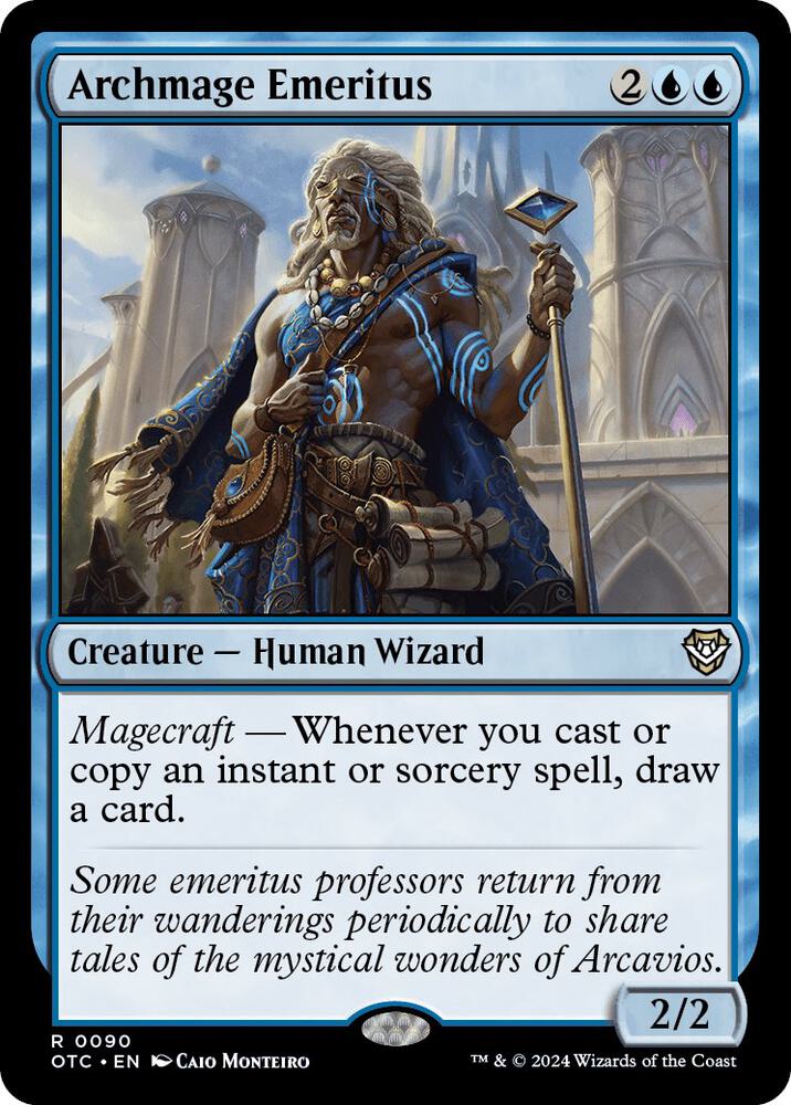 Archmage Emeritus 90 card from Commander: Outlaws of Thunder Junction