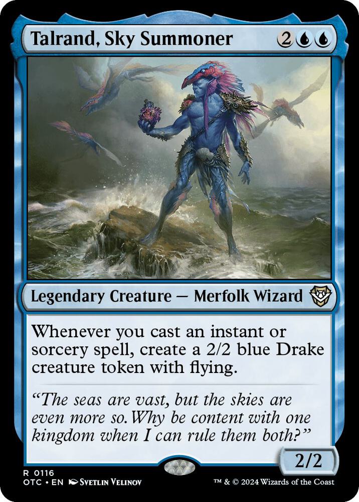 Talrand, Sky Summoner 116 card from Commander: Outlaws of Thunder Junction