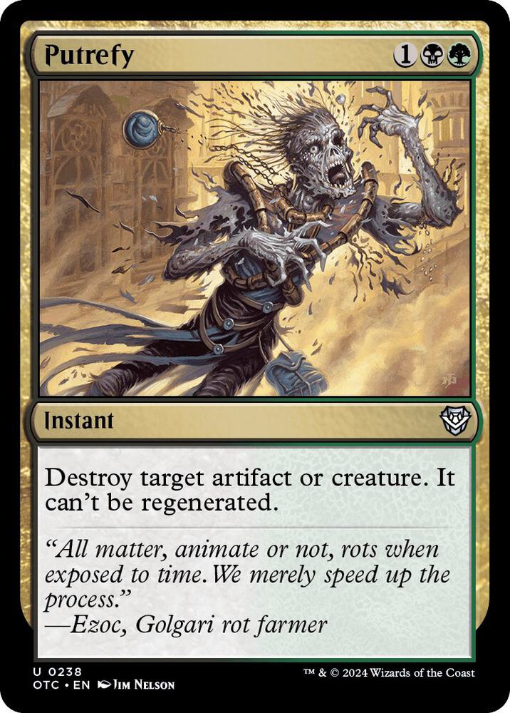 Putrefy 238 card from Commander: Outlaws of Thunder Junction