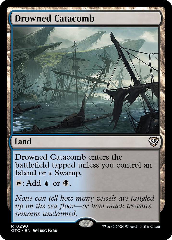 Drowned Catacomb 290 card from Commander: Outlaws of Thunder Junction