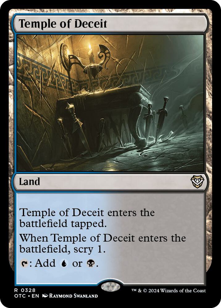 Temple of Deceit 328 card from Commander: Outlaws of Thunder Junction