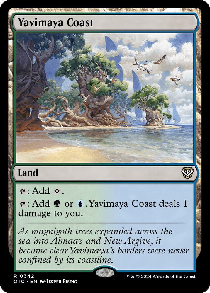 Yavimaya Coast 342 card from Commander: Outlaws of Thunder Junction