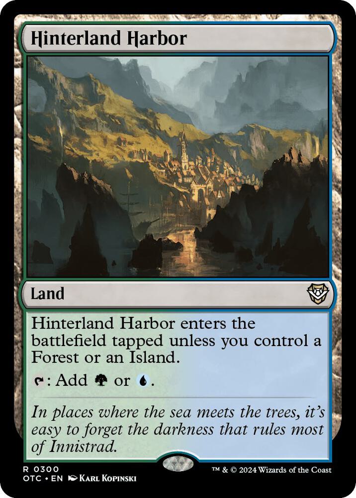 Hinterland Harbor 300 card from Commander: Outlaws of Thunder Junction