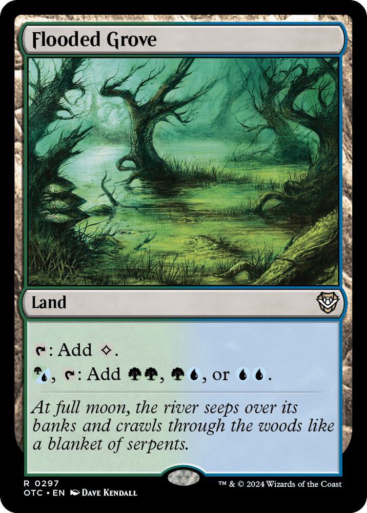 Flooded Grove 297 card from Commander: Outlaws of Thunder Junction