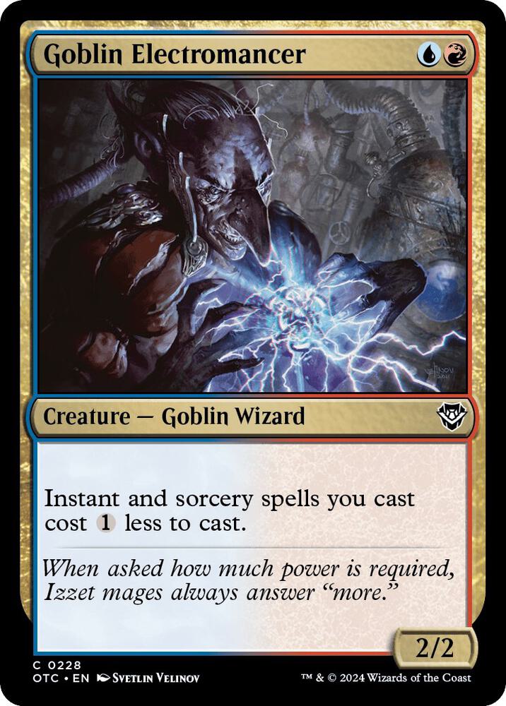 Goblin Electromancer 228 card from Commander: Outlaws of Thunder Junction