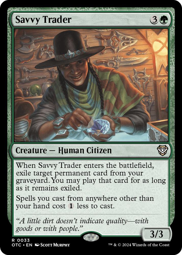 Savvy Trader 33 card from Commander: Outlaws of Thunder Junction