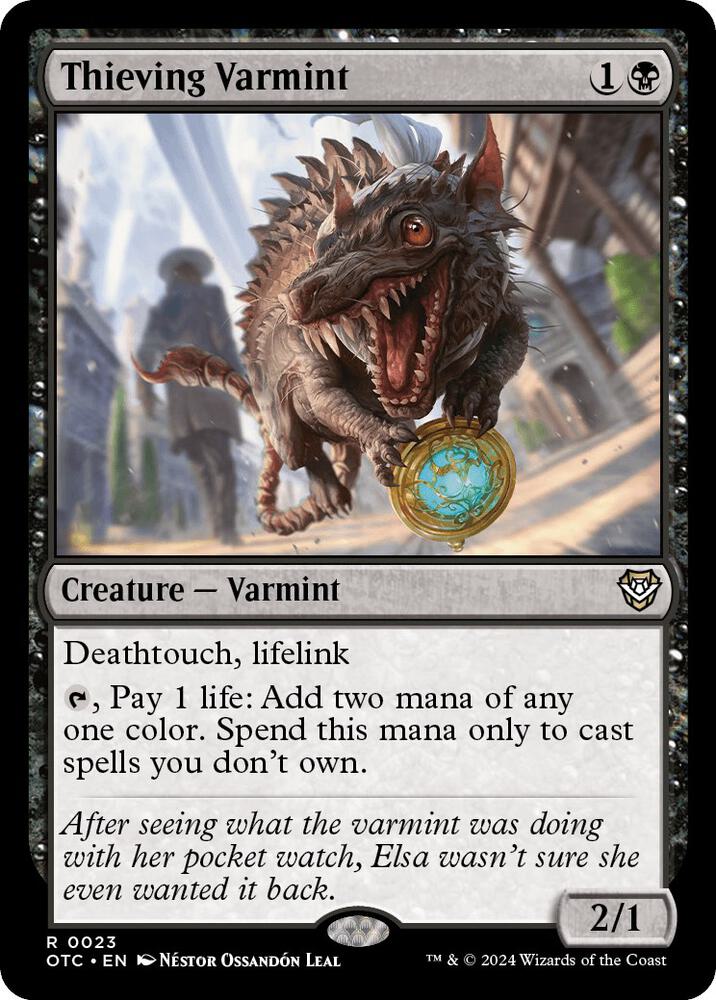 Thieving Varmint 23 card from Commander: Outlaws of Thunder Junction