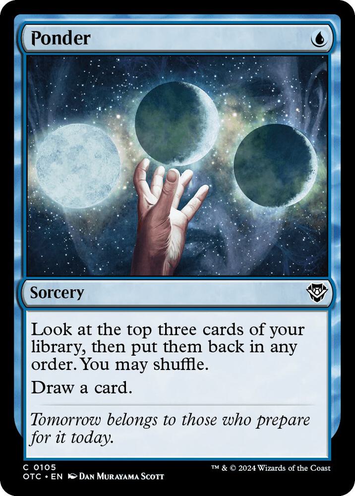 Ponder 105 card from Commander: Outlaws of Thunder Junction