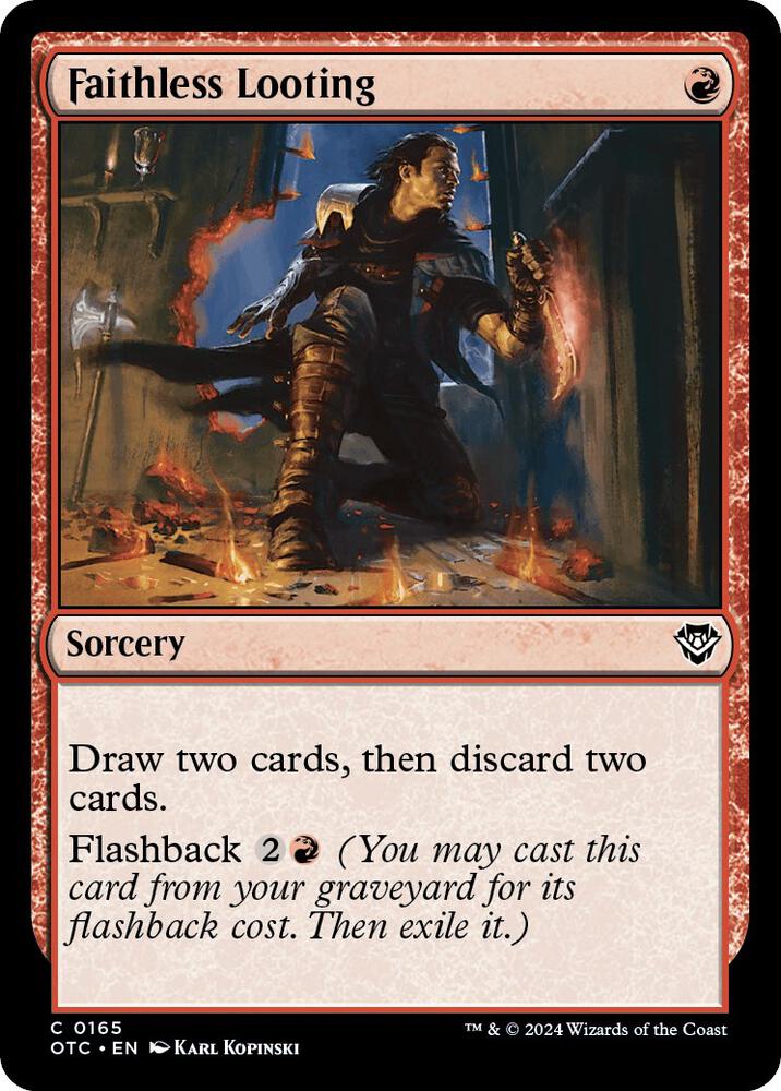 Faithless Looting 165 card from Commander: Outlaws of Thunder Junction