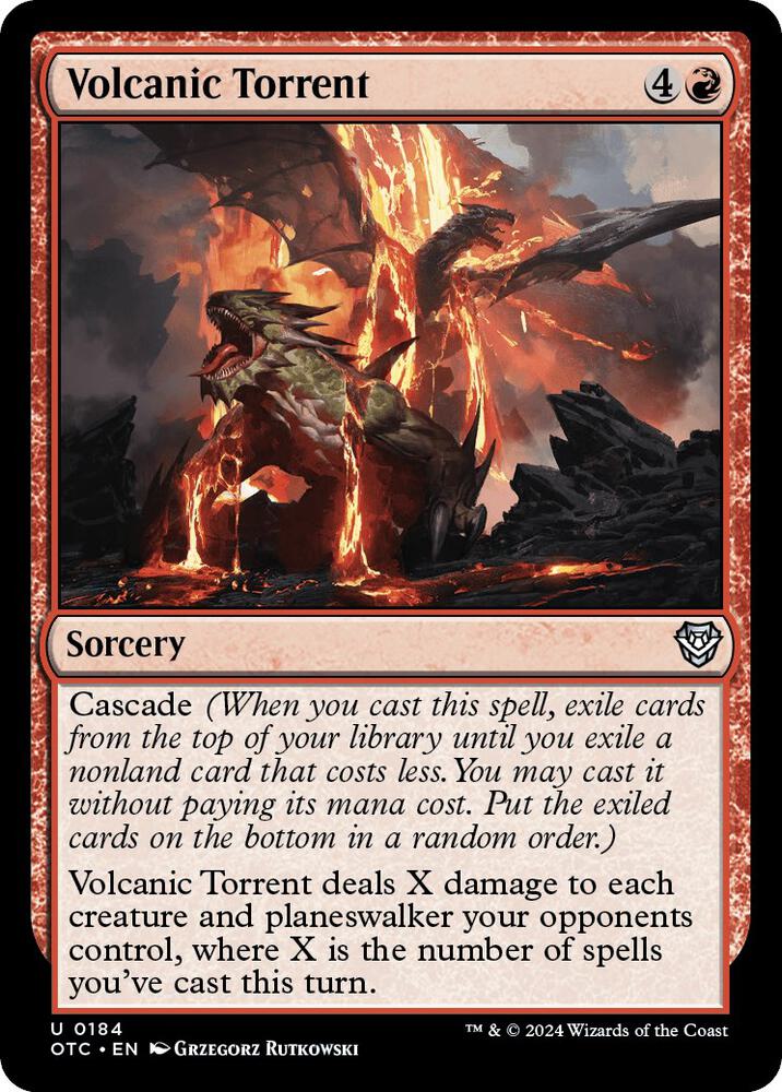 Volcanic Torrent 184 card from Commander: Outlaws of Thunder Junction