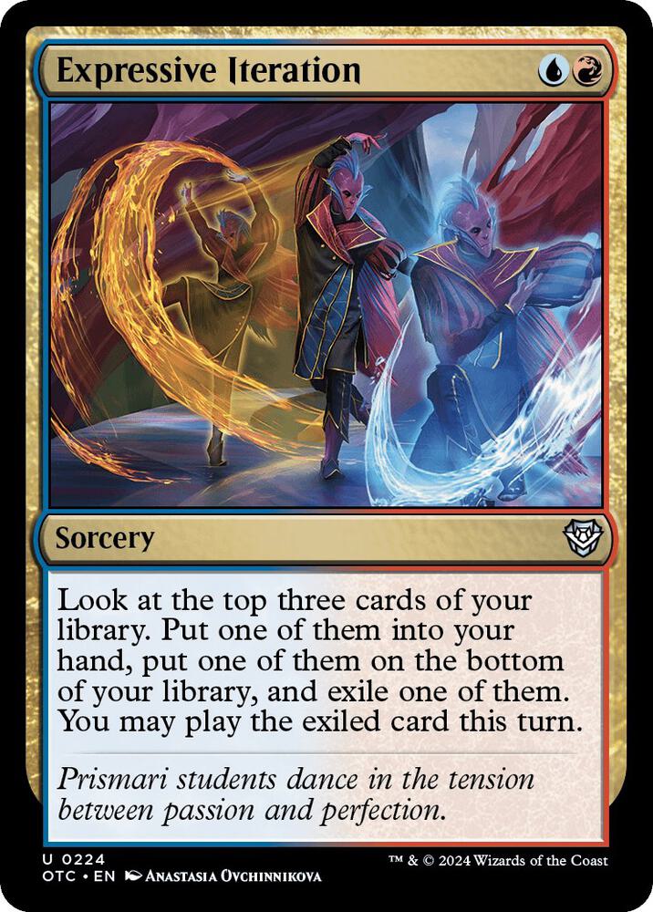 Expressive Iteration 224 card from Commander: Outlaws of Thunder Junction