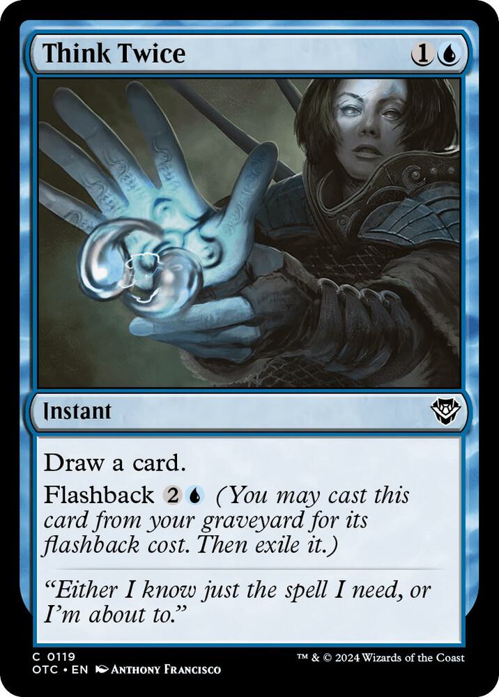 Think Twice 119 card from Commander: Outlaws of Thunder Junction
