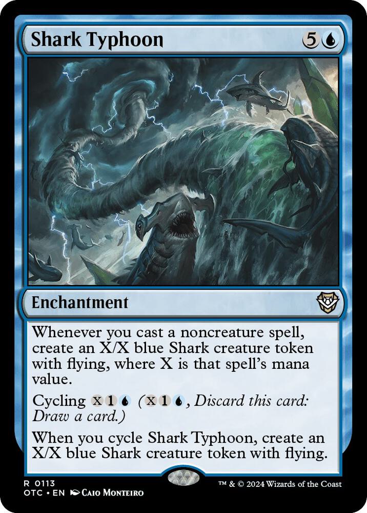 Shark Typhoon 113 card from Commander: Outlaws of Thunder Junction