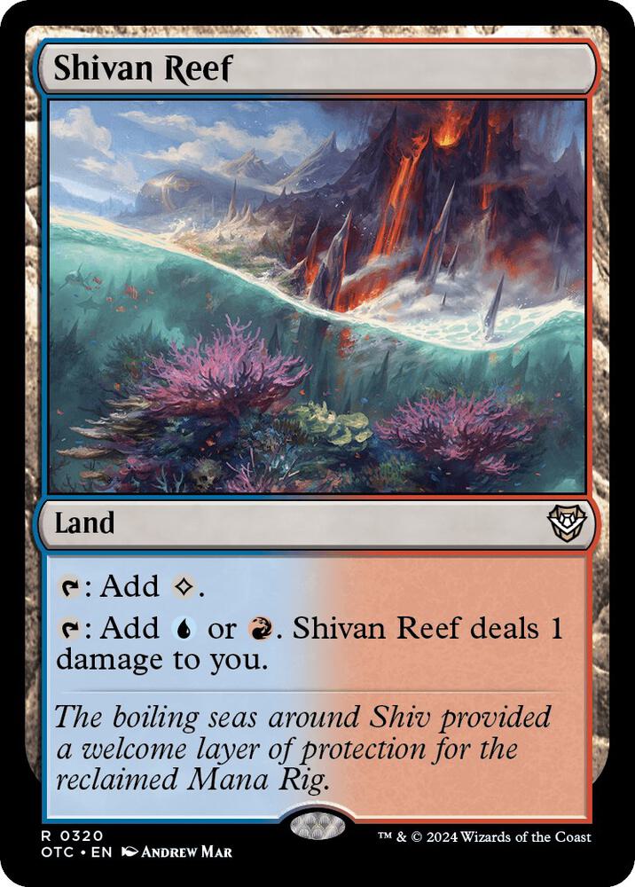 Shivan Reef 320 card from Commander: Outlaws of Thunder Junction