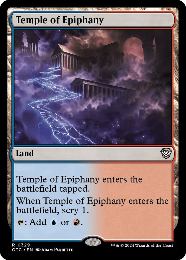 Temple of Epiphany 329 card from Commander: Outlaws of Thunder Junction