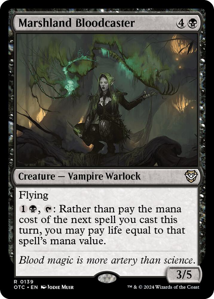 Marshland Bloodcaster 139 card from Commander: Outlaws of Thunder Junction