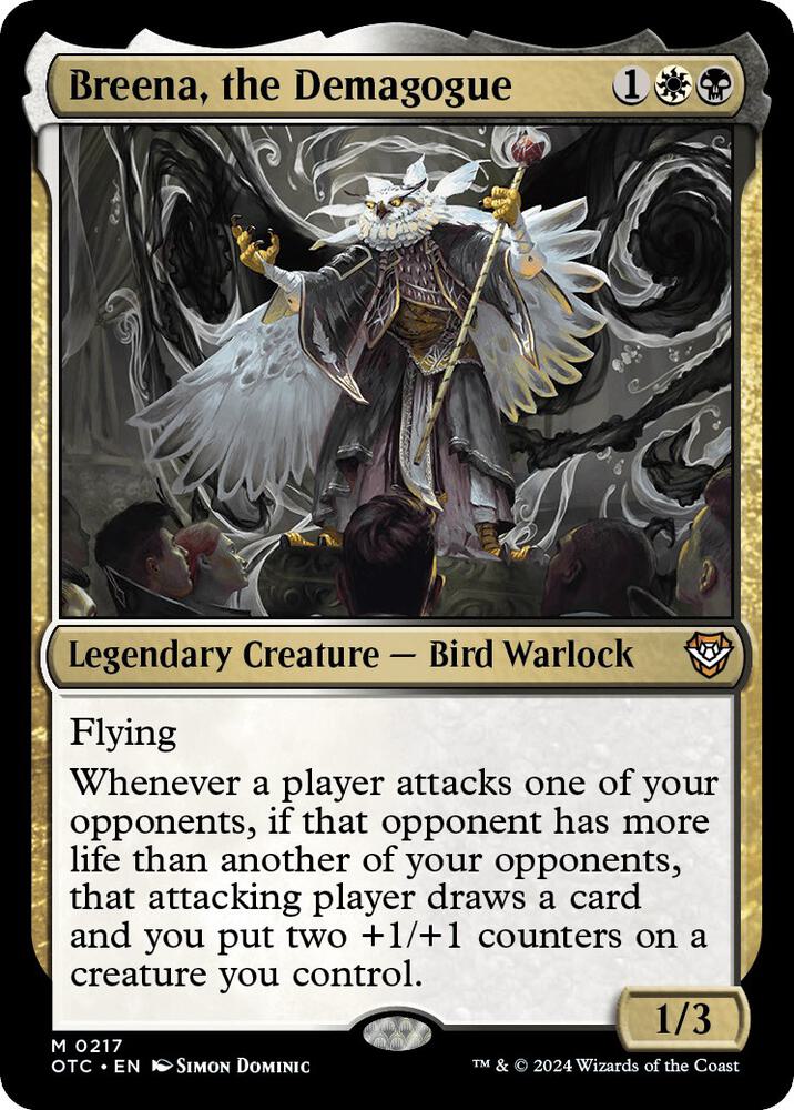 Breena, the Demagogue 217 card from Commander: Outlaws of Thunder Junction