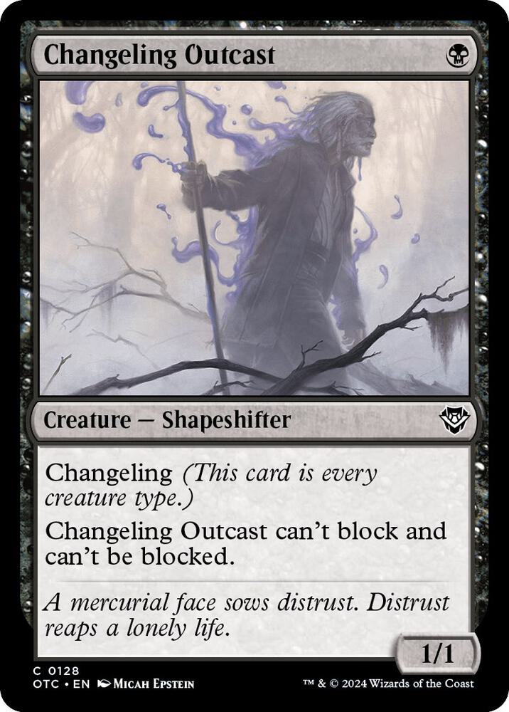 Changeling Outcast 128 card from Commander: Outlaws of Thunder Junction