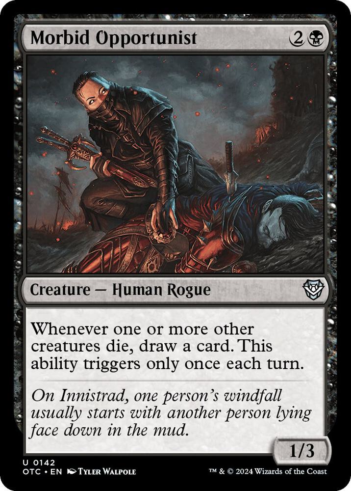 Morbid Opportunist 142 card from Commander: Outlaws of Thunder Junction