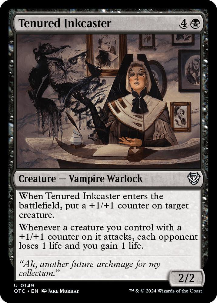 Tenured Inkcaster 149 card from Commander: Outlaws of Thunder Junction