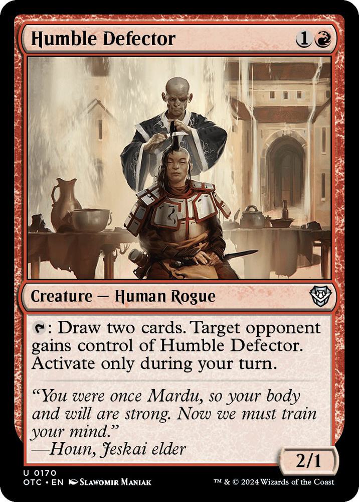 Humble Defector 170 card from Commander: Outlaws of Thunder Junction