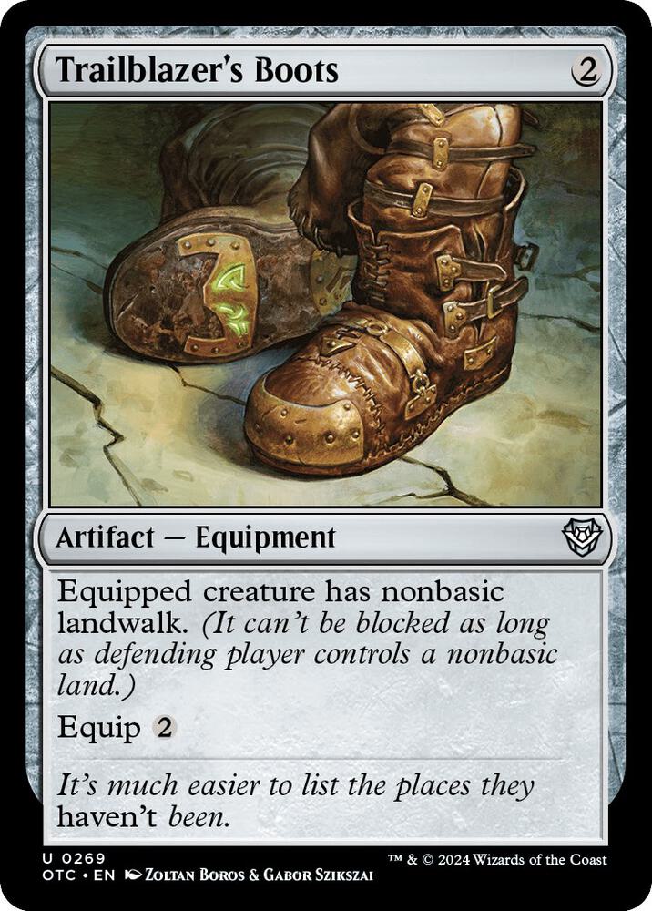 Trailblazer's Boots 269 card from Commander: Outlaws of Thunder Junction