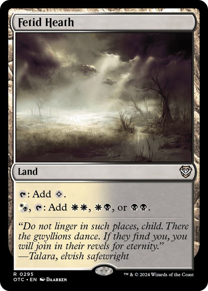 Fetid Heath 295 card from Commander: Outlaws of Thunder Junction