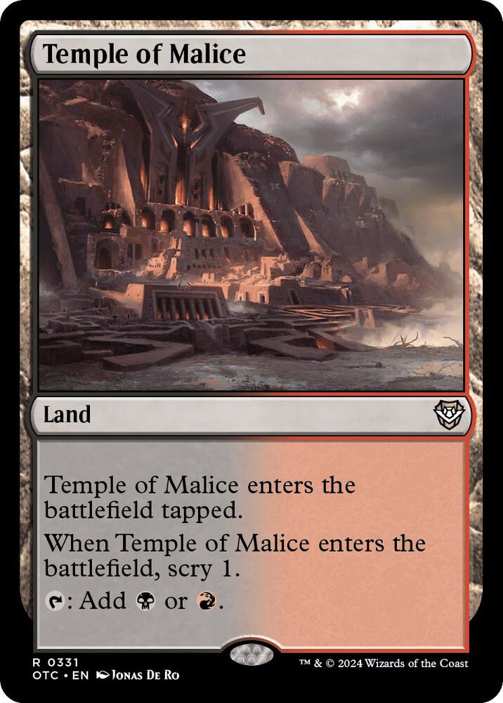 Temple of Malice 331 card from Commander: Outlaws of Thunder Junction