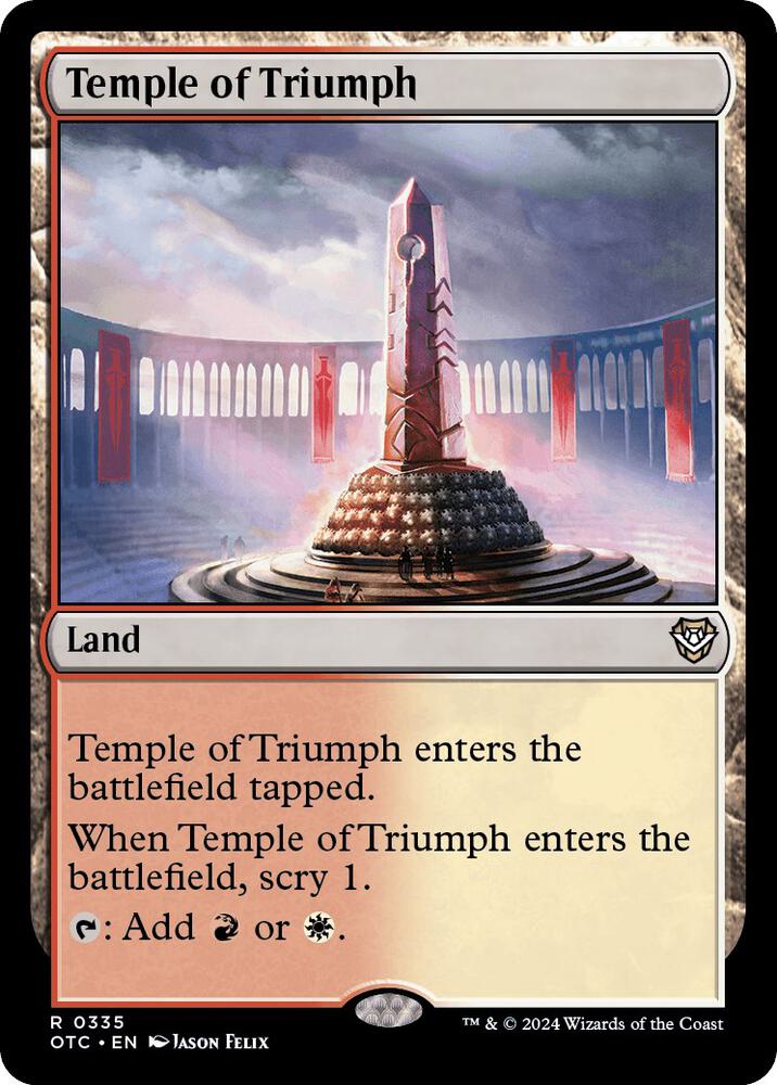Temple of Triumph 335 card from Commander: Outlaws of Thunder Junction