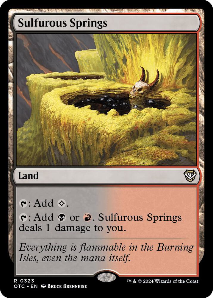 Sulfurous Springs 323 card from Commander: Outlaws of Thunder Junction