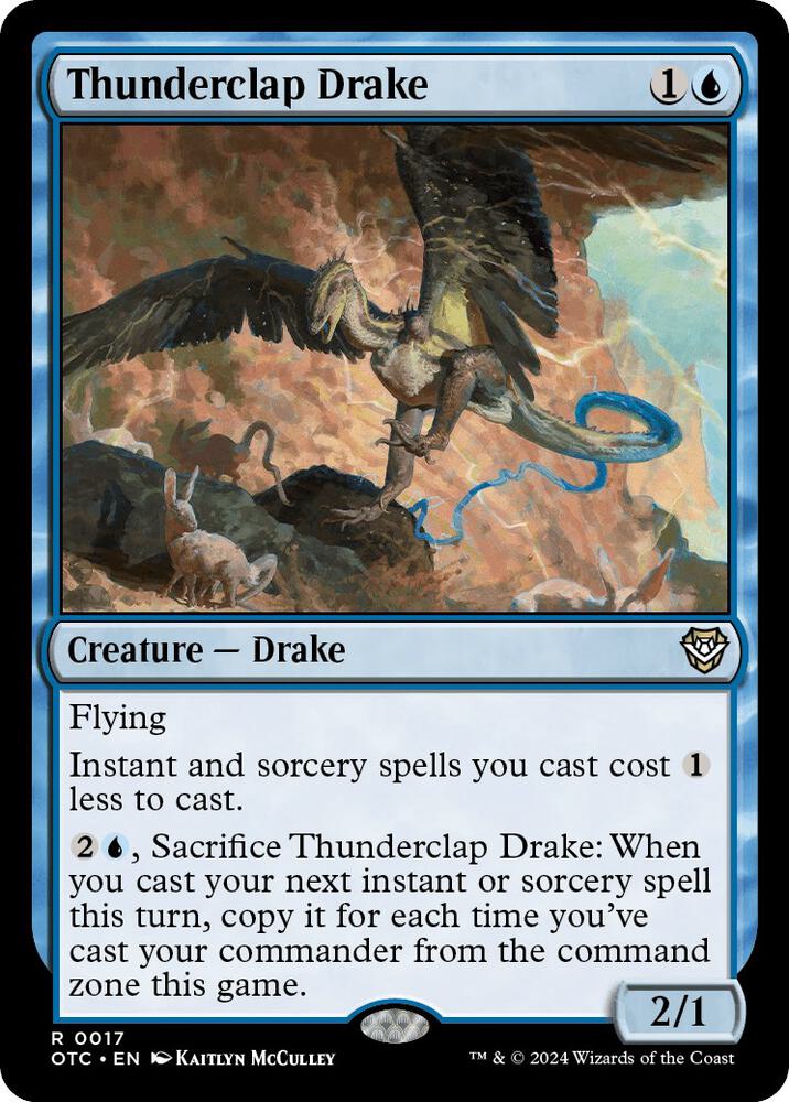 Thunderclap Drake 17 card from Commander: Outlaws of Thunder Junction