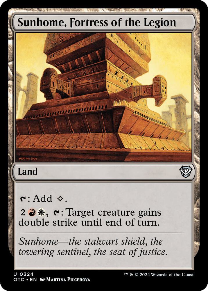Sunhome, Fortress of the Legion 324 card from Commander: Outlaws of Thunder Junction