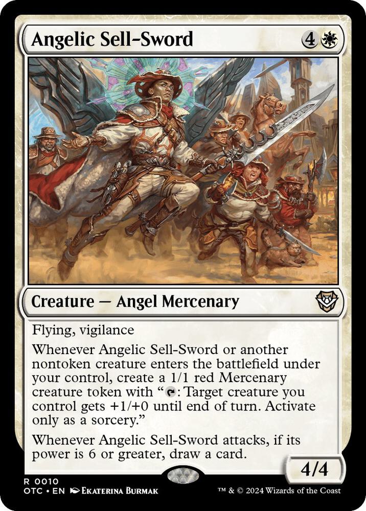 Angelic Sell-Sword 10 card from Commander: Outlaws of Thunder Junction