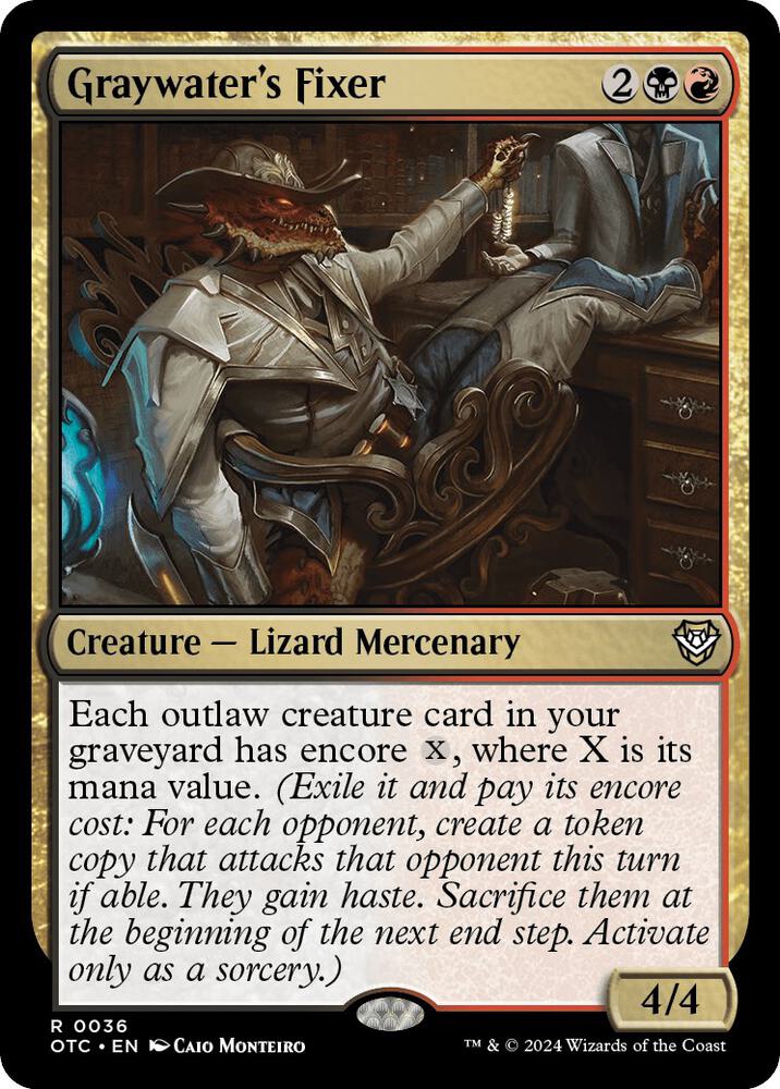 Graywater's Fixer 36 card from Commander: Outlaws of Thunder Junction
