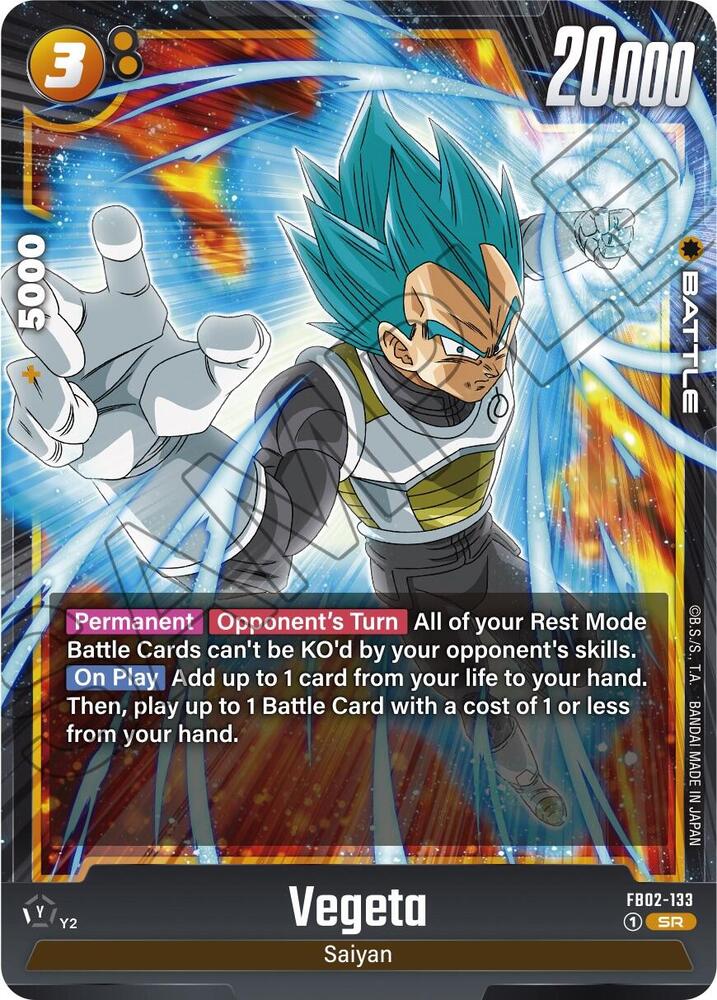 Vegeta FB02-133 card from Blazing Aura