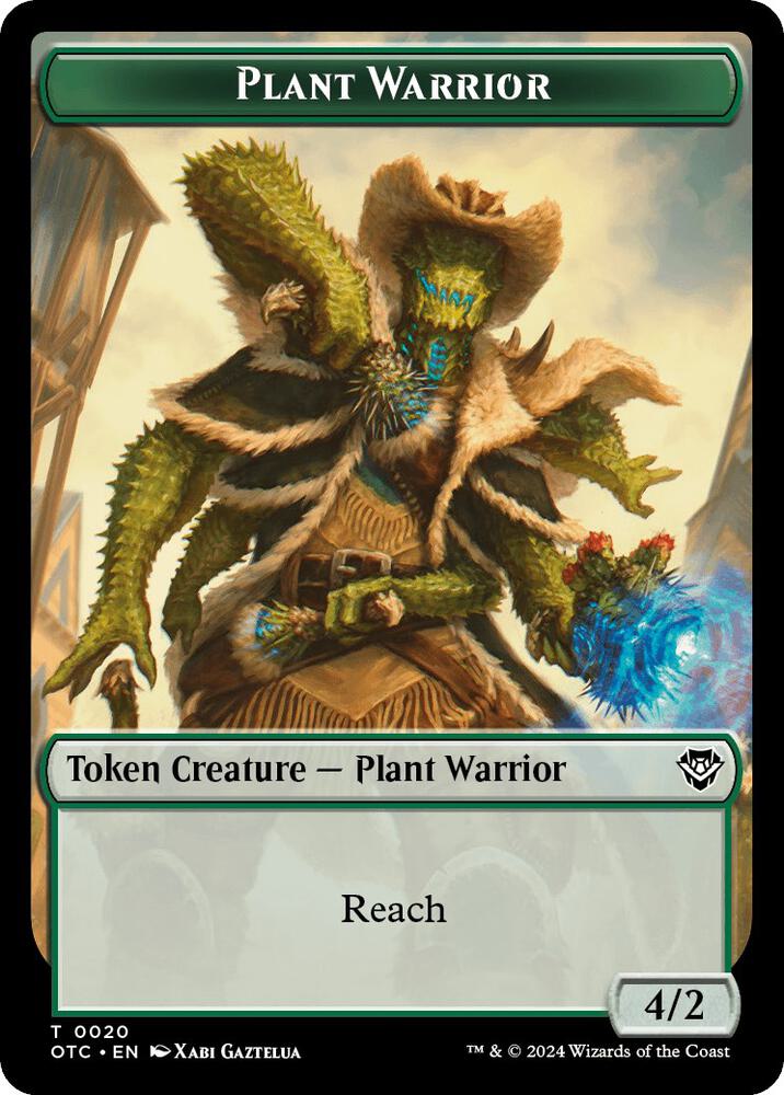 Plant Warrior // Treasure Double-Sided Token 20 // 18 card from Commander: Outlaws of Thunder Junction