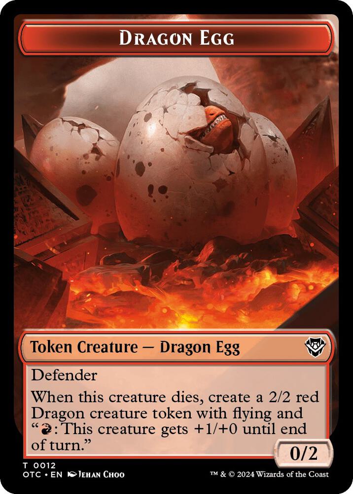 Dragon Egg // Dragon Double-Sided Token 12 // 11 card from Commander: Outlaws of Thunder Junction