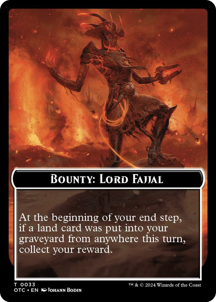 Bounty: Lord Fajjal // Bounty Rules Double-Sided Token 33 card from Commander: Outlaws of Thunder Junction