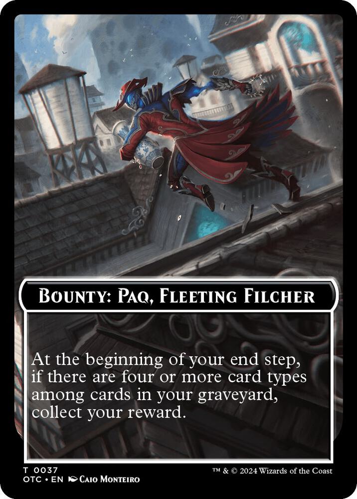 Bounty: Paq, Fleeting Filcher // Bounty Rules Double-Sided Token 37 card from Commander: Outlaws of Thunder Junction