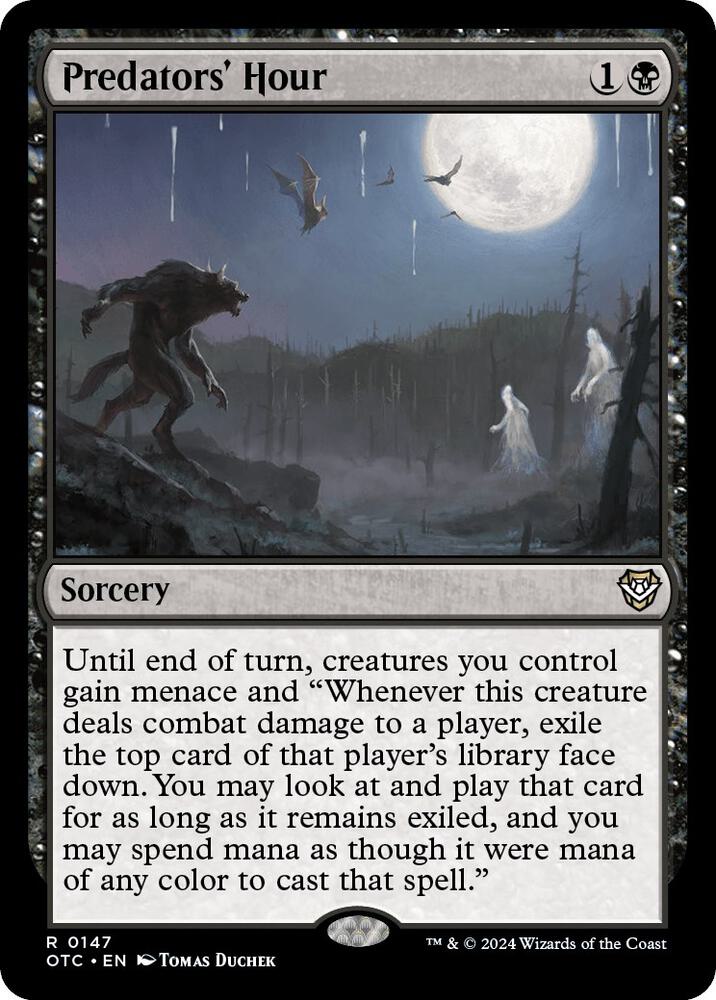 Predators' Hour 147 card from Commander: Outlaws of Thunder Junction