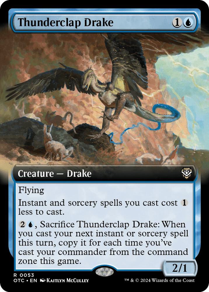 Thunderclap Drake (Extended Art) 53 card from Commander: Outlaws of Thunder Junction