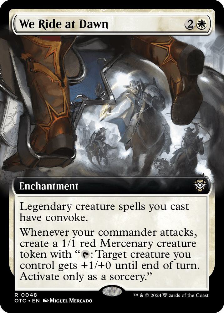 We Ride at Dawn (Extended Art) 48 card from Commander: Outlaws of Thunder Junction