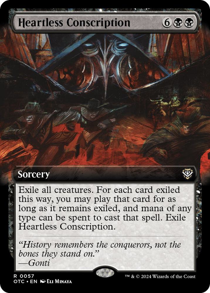 Heartless Conscription (Extended Art) 57 card from Commander: Outlaws of Thunder Junction