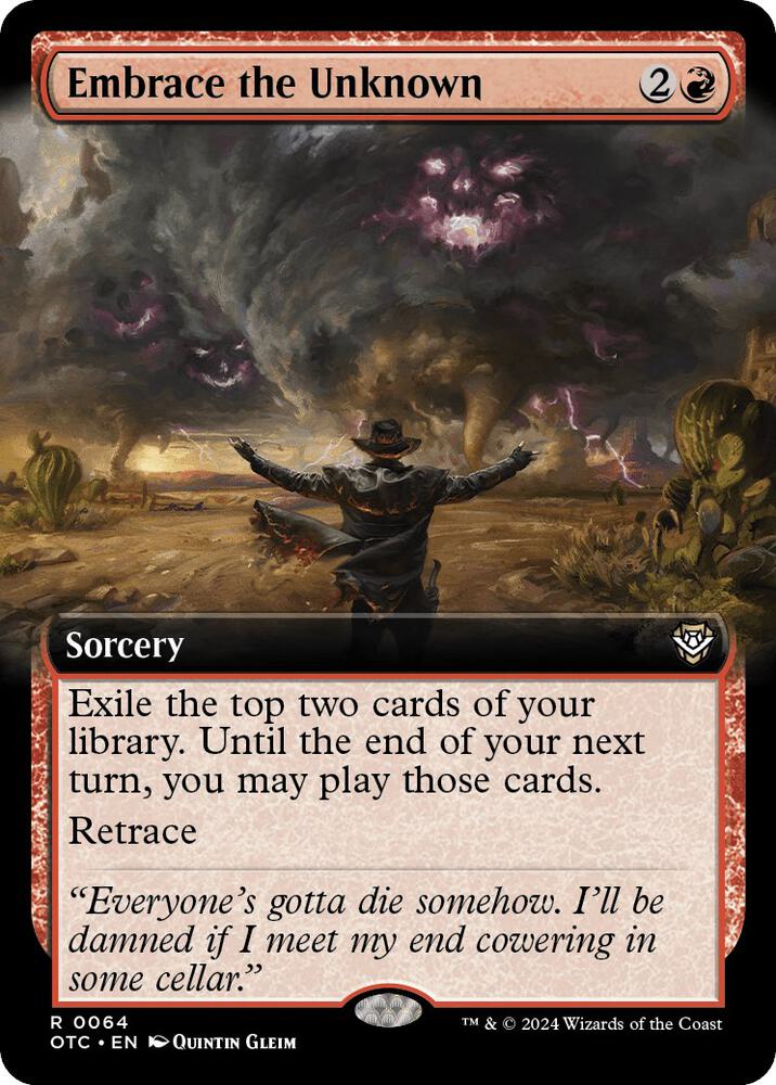Embrace the Unknown (Extended Art) 64 card from Commander: Outlaws of Thunder Junction