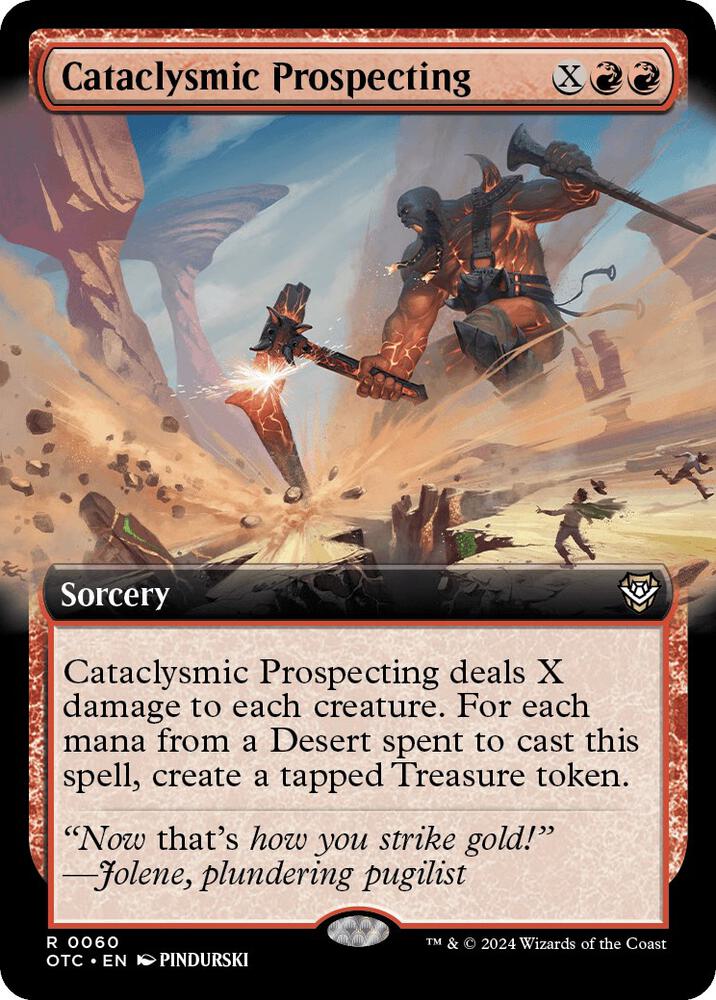 Cataclysmic Prospecting (Extended Art) 60 card from Commander: Outlaws of Thunder Junction