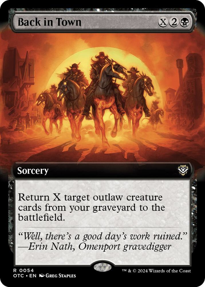 Back in Town (Extended Art) 54 card from Commander: Outlaws of Thunder Junction