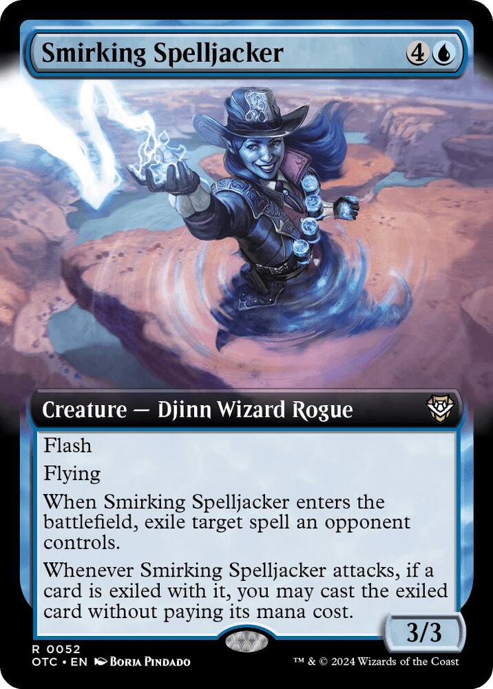 Smirking Spelljacker (Extended Art) 52 card from Commander: Outlaws of Thunder Junction