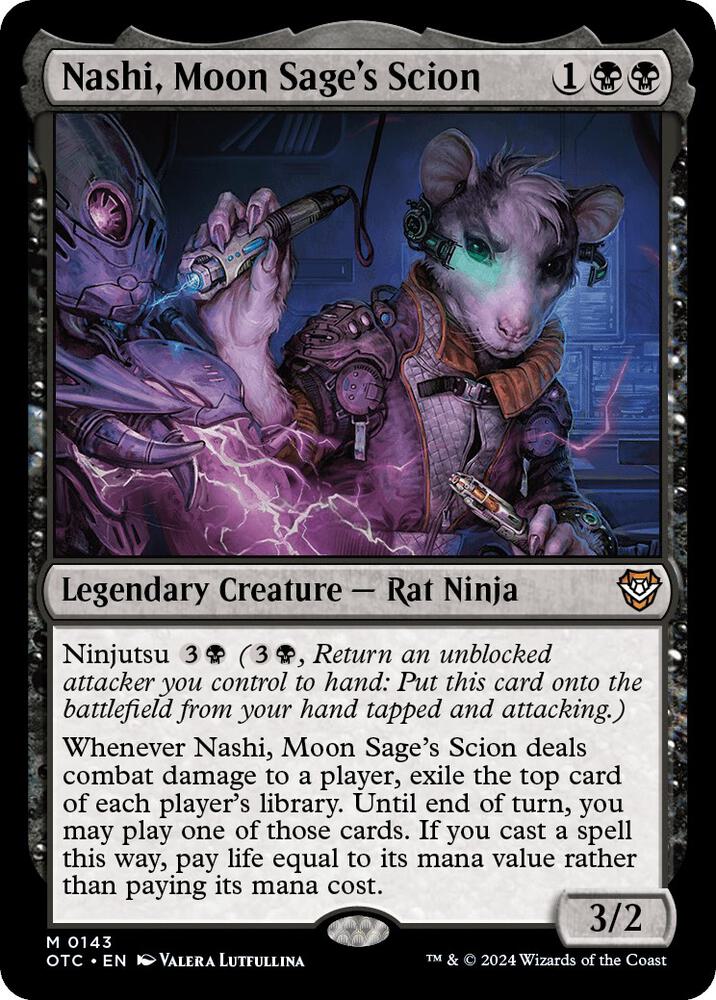 Nashi, Moon Sage's Scion 143 card from Commander: Outlaws of Thunder Junction
