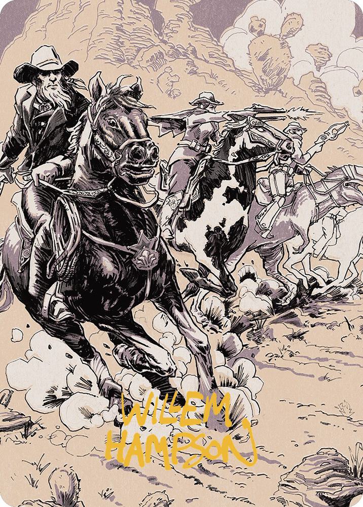 Overwhelming Forces Art Card (Gold-Stamped Signature) 40 card from Art Series: Outlaws of Thunder Junction
