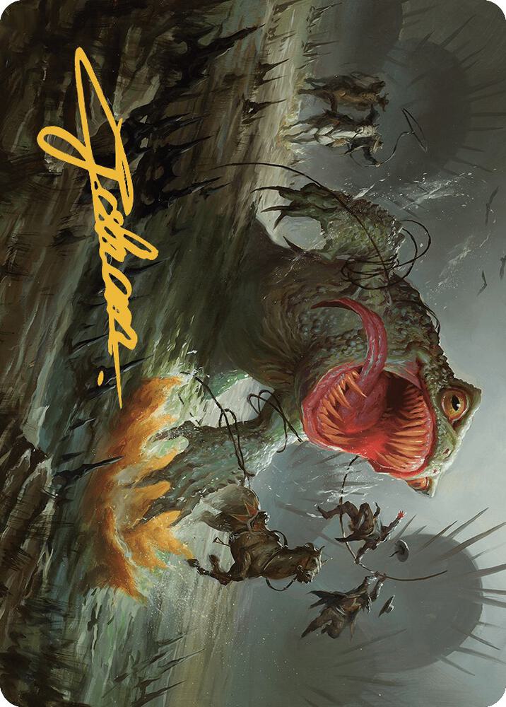 The Gitrog, Ravenous Ride Art Card (Gold-Stamped Signature) 22 card from Art Series: Outlaws of Thunder Junction